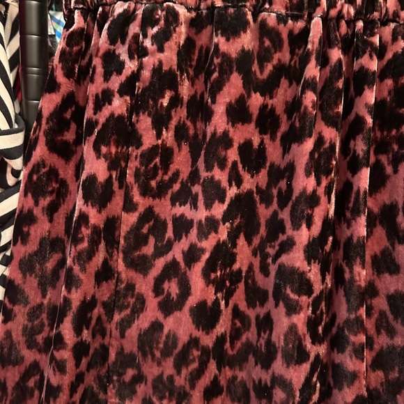 J. Crew Plush Rose Velvet Leopard Cat Print 🐆 Skirt Pull-On NWT Pink Kitty Cat L - Picture 4 of 12